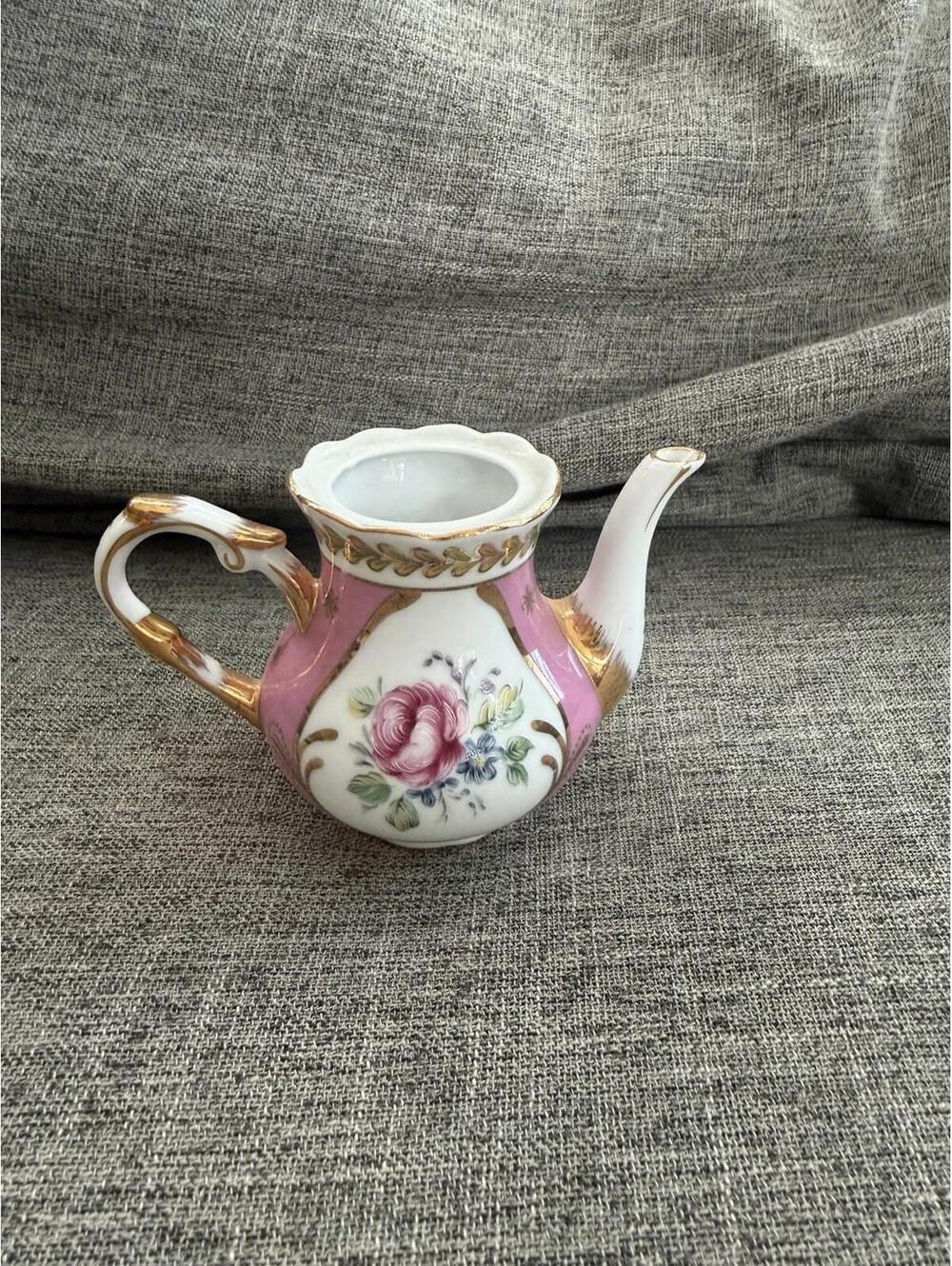 Vintage Victorias Garden Miniature Floral Tea Pot NO LID